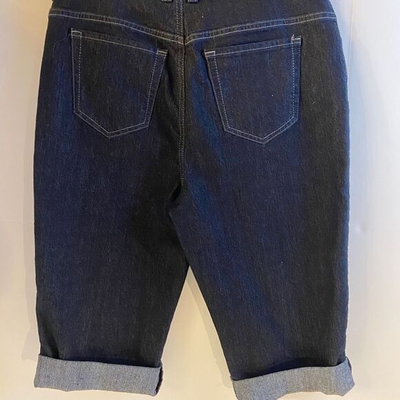 GW Gloria Vanderbelt Black denim blue jean Amanda Capri size 12 rolled - Picture 1 of 6